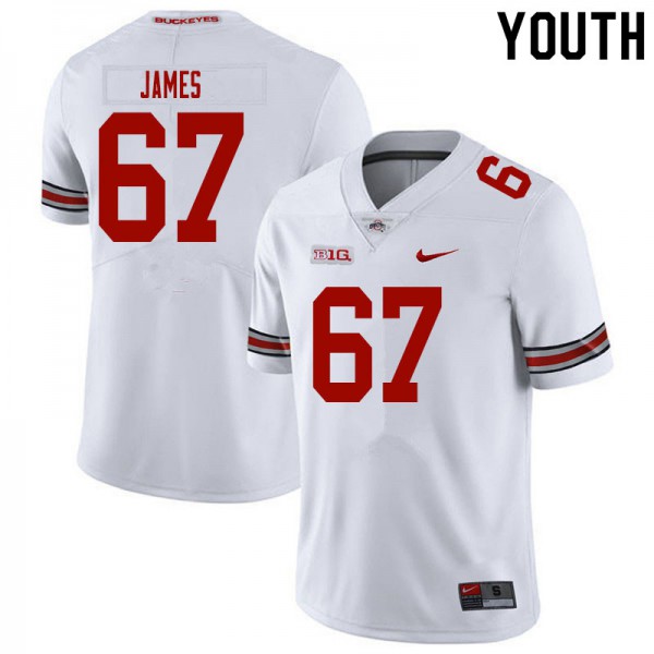 Ohio State Buckeyes #67 Jakob James Youth Embroidery Jersey White